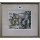 Tom Gamble (1924-)ink and watercolourPapworth Church, Cambridgeshiresigned, label verso18 x 22cm