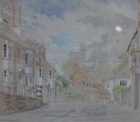 Charlotte Halliday3 watercolour and pencil drawingsArundel, Deans Yard and St Agatha's Church,