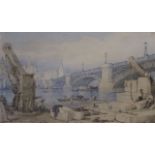 19th century English SchoolwatercolourThe building of London Bridge4.25 x 6.75in.