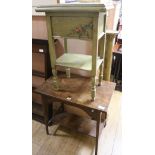 A two tier table and a bedside table W.70cm and W.48cm