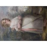 19th centurywatercolourMiniature of a young girl with a doll