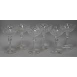 A set of six Yugoslavian lead crystal engraved and panelled glasses
