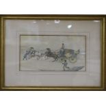 Attributed to Henry Alken3 pencil and watercolour drawingsCoaching scenes7.75 x 13.75in.