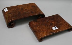 Two Chinese burr hardwood scholar's stands