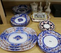 A quantity of English ironstone plates and other ceramics