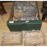 A quantity of cut glass dishes, plates etc