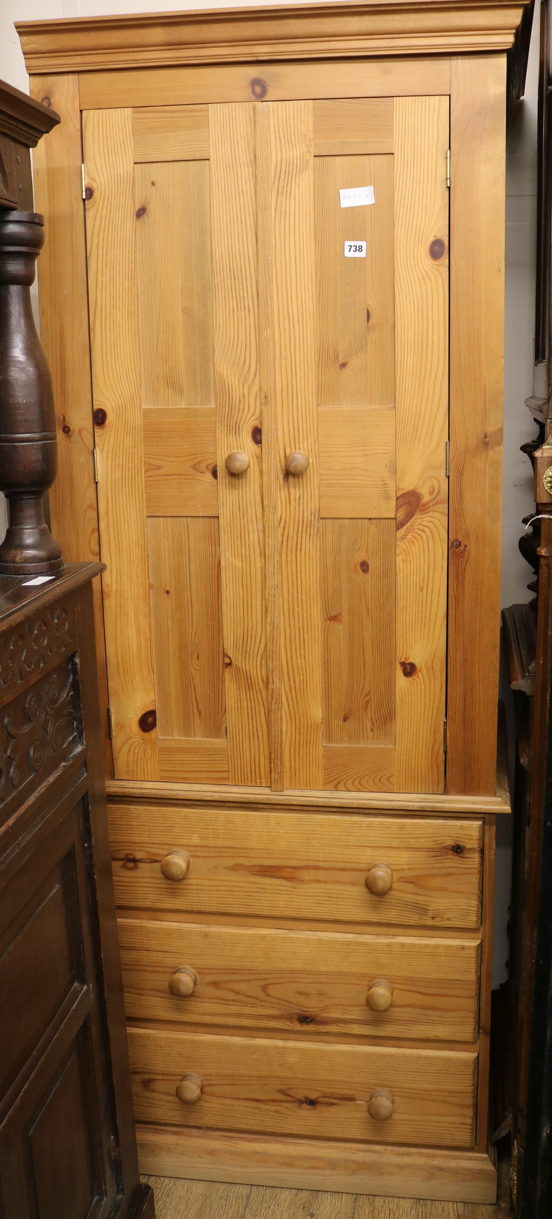 A modern pine wardrobe