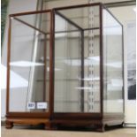 Two Chinese glazed hardwood display cabinets