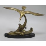 A French Art Deco bronze of a seagull, signed Leger