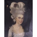 English School c.1800oil on canvasPortrait of a lady35 x 30cm, unframed