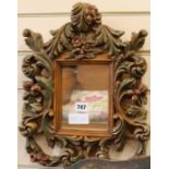 A modern Florentine design acanthus carved wall mirror, W.33cm