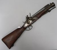 A reproduction flintlock blunderbuss