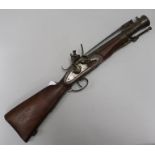 A reproduction flintlock blunderbuss