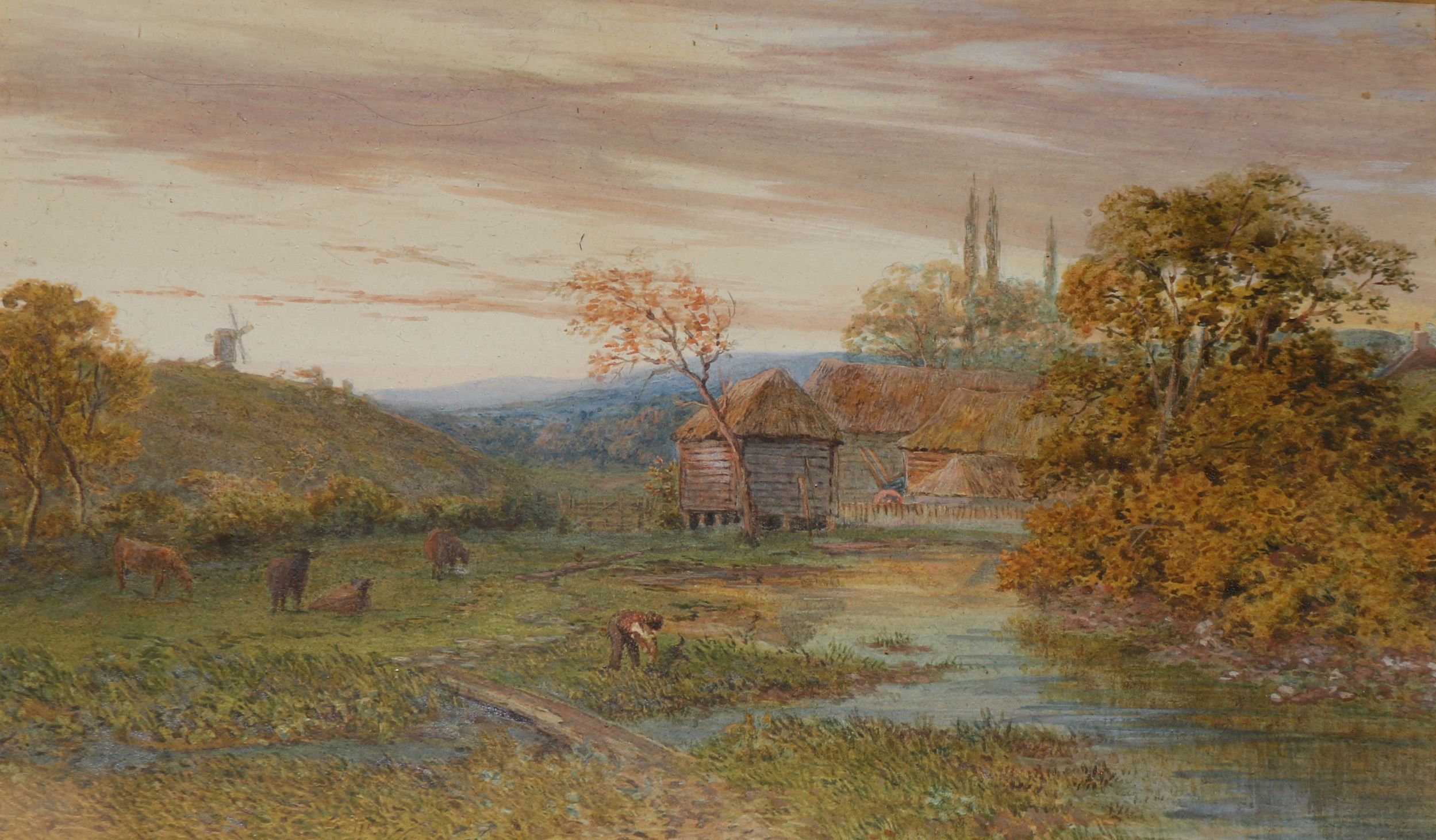 Edgar John Varley (1839-1888)pair of watercoloursRustic landscapes15 x 25cm - Image 2 of 3