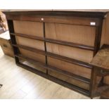 An oak plate rack, W.190cm