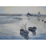 Henry FreethwatercolourFishing boats in harboursigned13.5 x 18in.