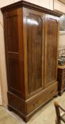 A George III style mahogany hanging wardrobe, W.112cm