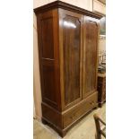 A George III style mahogany hanging wardrobe, W.112cm