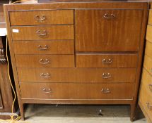 A 1940's mahogany large chest, W.114cm