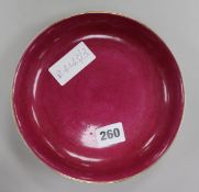 A Chinese enamelled pink ground plate