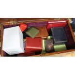 A quantity of assorted watch boxes etc.