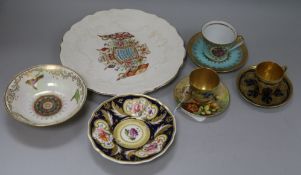 A Royal Worcester coffee cup and saucer decorated by W. H. Austin and sundry other ceramics