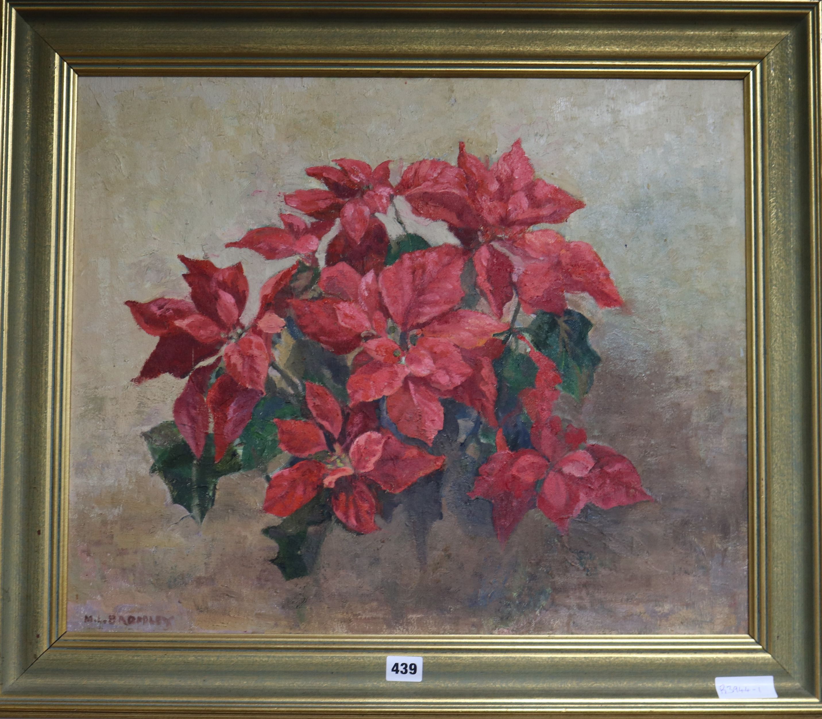 M. L. Bromleyoil on canvasPoinsettiassigned50 x 60cm.