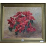 M. L. Bromleyoil on canvasPoinsettiassigned50 x 60cm.