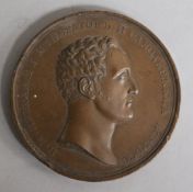 An early 19th century Russian bronze medallion commemorating the Coronation of Nicholas I, Moscow,