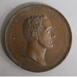 An early 19th century Russian bronze medallion commemorating the Coronation of Nicholas I, Moscow,