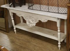 A painted console table, W.173cm