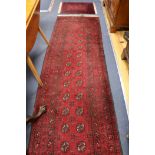 A red ground runner and mat runner 270 x 85cm, Mat 75 x 55cm