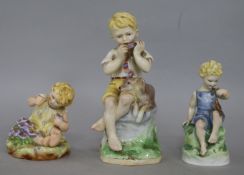 Freda Doughty for Royal Worcester. Three figures - Mischief, Teatime and June