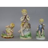 Freda Doughty for Royal Worcester. Three figures - Mischief, Teatime and June