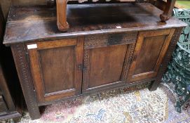 A Sussex six plank coffer W.133cm