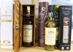 Six assorted bottles of whisky: Teanich 10yo, Mcallan Gold, Gordon & Macphail Rare Old Single