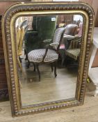 A gilt frame mirror, W.80cm