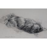 Charles F Robinsoncharcoal drawingSleeping Pekinesesigned24 x 38cm.