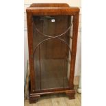 A walnut display cabinet, H.126cm