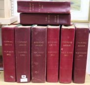 Thirteen leather bound volumes of The Evening Argus