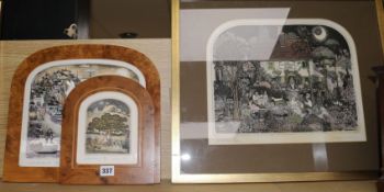 Graham Clarke (b. 1941), three framed limited edition coloured etchings, all signed and numbered