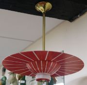 A red glass 1960's French uplighter