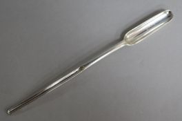 A George II silver marrow scoop, London, 1733, 23.6cm.