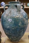 A Chinese turquoise glazed pottery matavan vessel