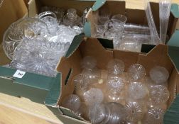 A quantity of cut glass dishes, plates etc