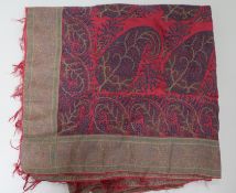 A 19th century pink silk paisley shawl