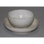 A Chinese Dehina blanc de chine bowl and saucer dish, Ming Dynasty