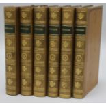 Chaucer, Geoffrey - Poetical Works, 6 vols, 8vo, calf rebacked, William Pickering, London 1845