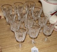 A set of twelve crystal glasses