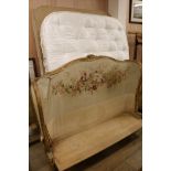 An antique French Corbeille Bed, W.160cm (a.f.)